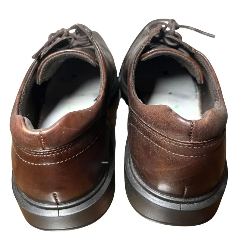 ECCO Mens Brown Leather Oxford Dress Shoes EU 44 US 10–10.5 No Original Insoles